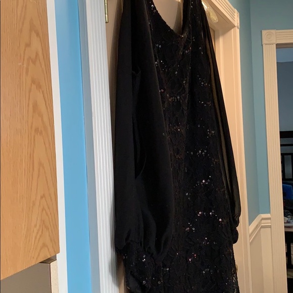 Collection Dress Barn Sheer Sleeves Mini Dress - Picture 3 of 9